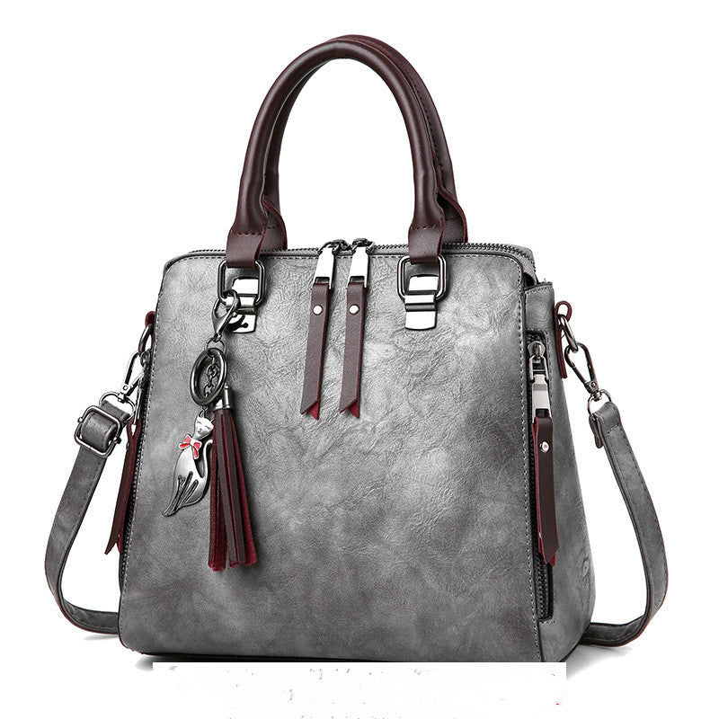Bolso tote vintage gris claro