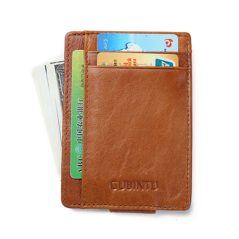 Cartera de piel con clip magnético para billetes