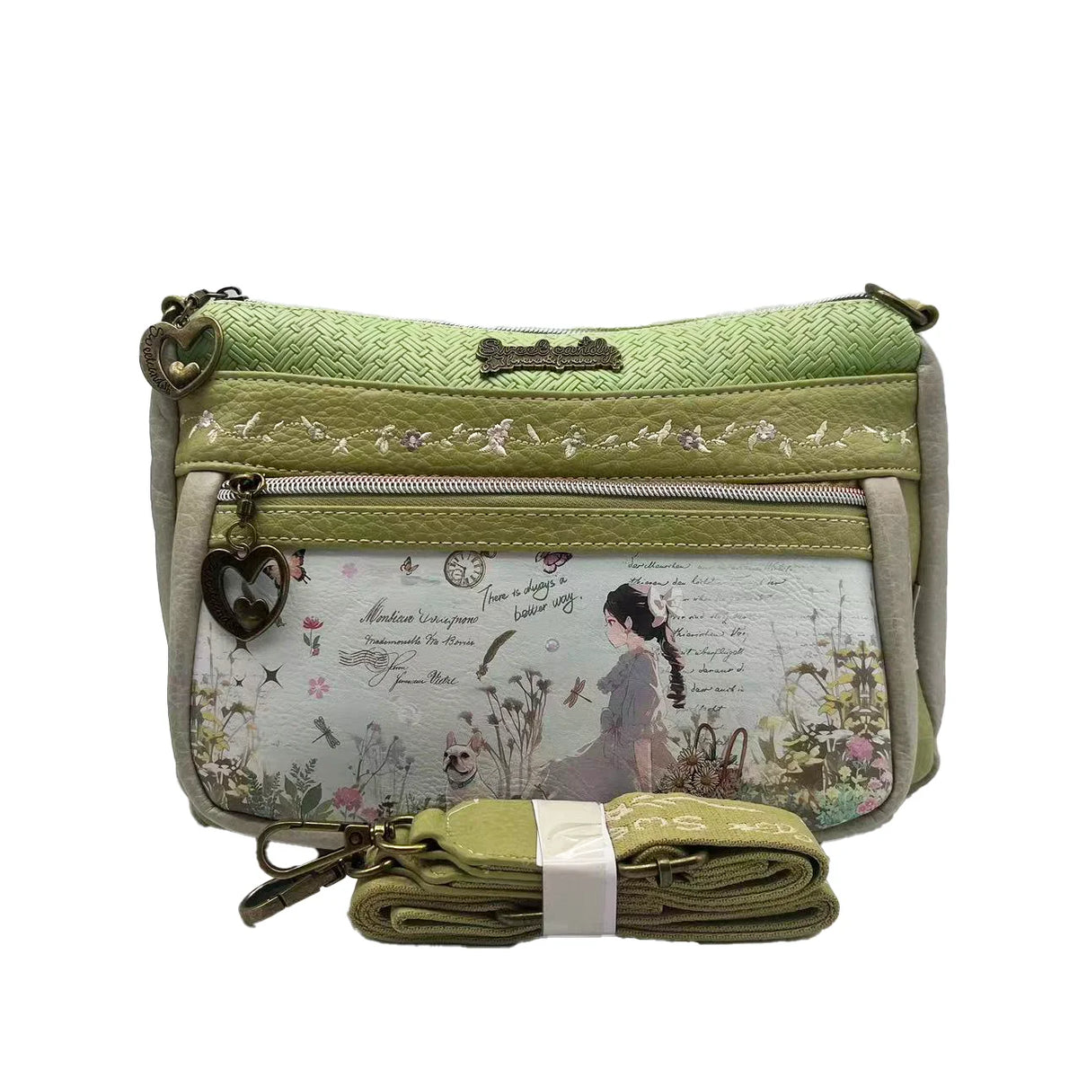 Bolso bandolera Sweet Candy acuarela en verde