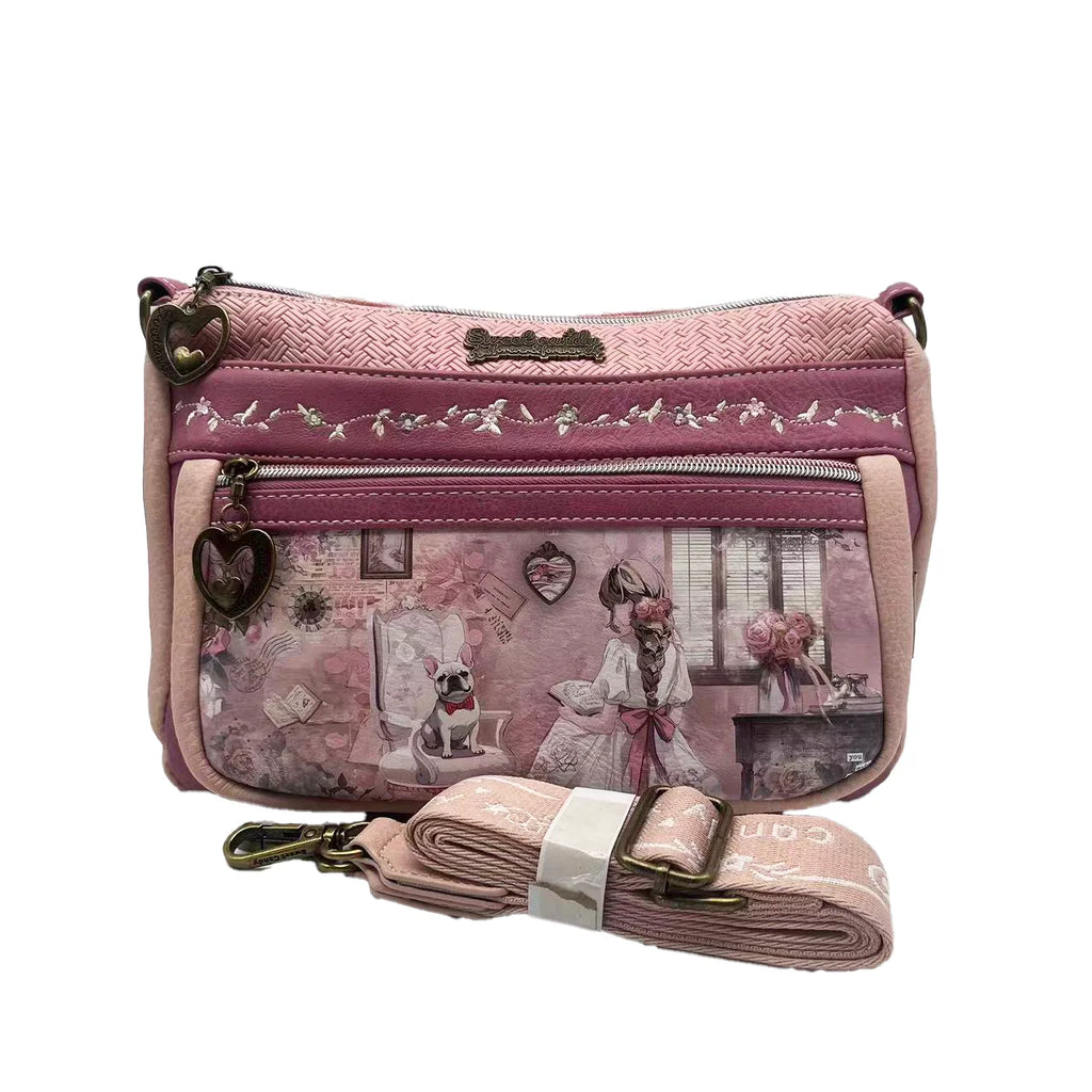 Bolso bandolera Sweet Candy acuarela en rosado
