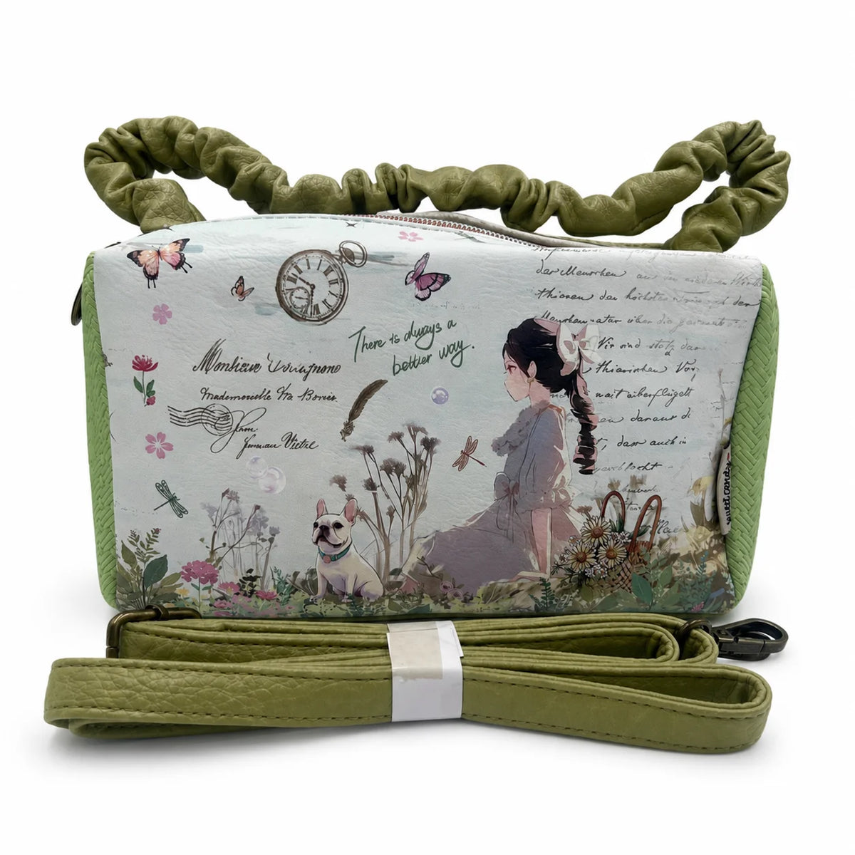 Bandolera mini Sweet Candy acuarela en verde
