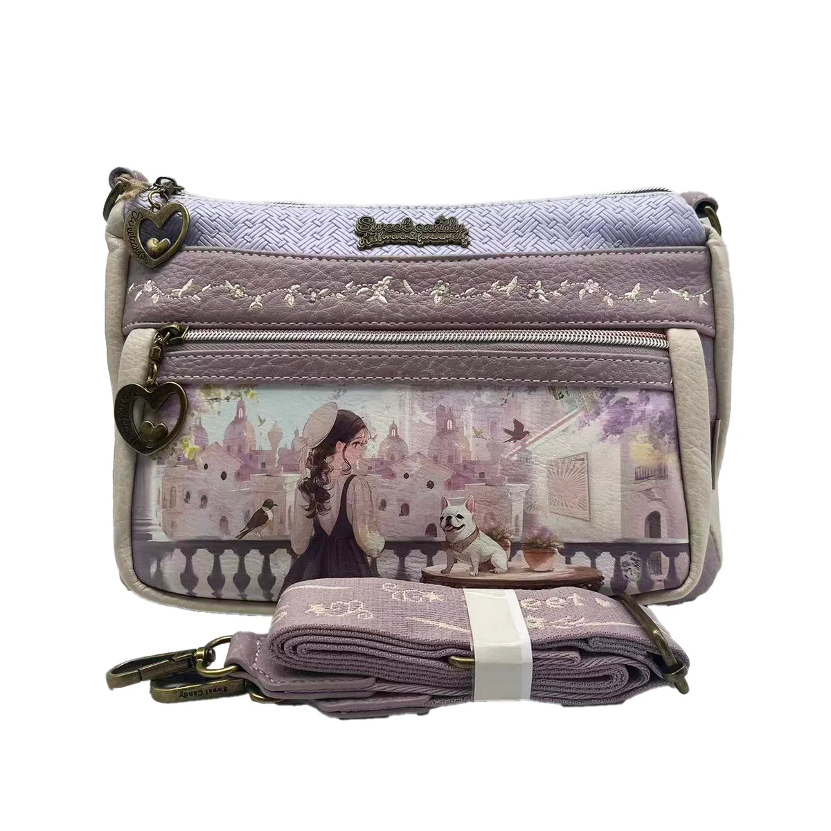 Bolso bandolera Sweet Candy acuarela en lila