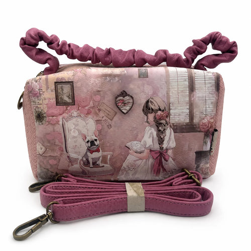 Bandolera mini Sweet Candy acuarela en rosado
